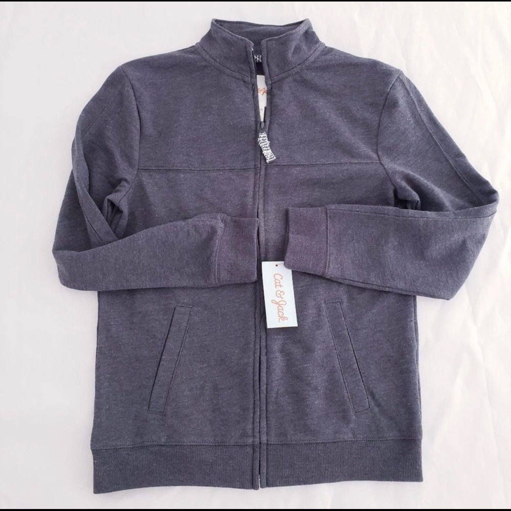 Boys Full Zip Sweatshirt Cat & Jack Gray Size M 8-10 (New With Tags!)